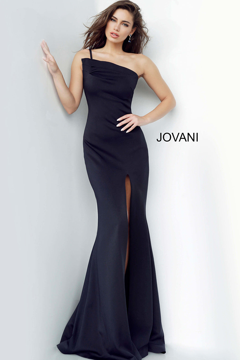 black one shoulder dress 00567