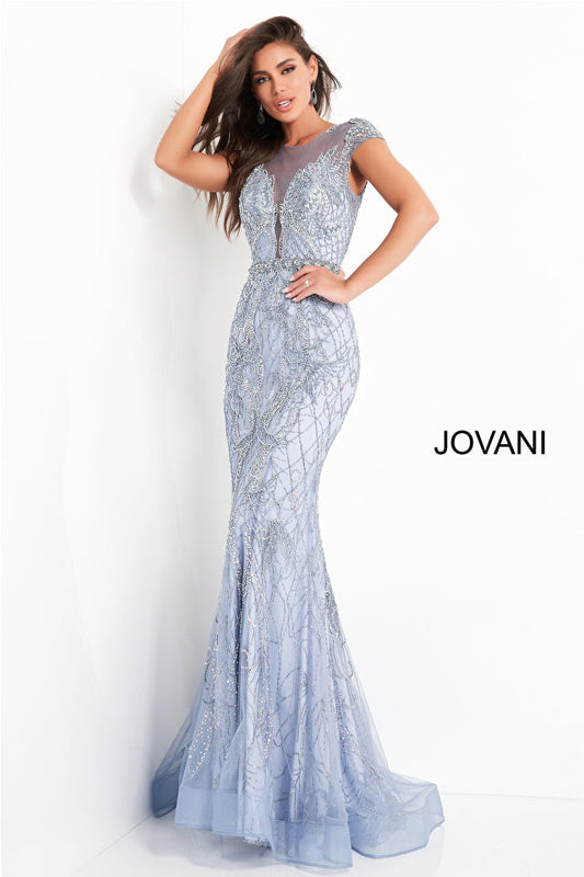 Jovani 00883 Light Blue Embellished Mother of the Bride Dress