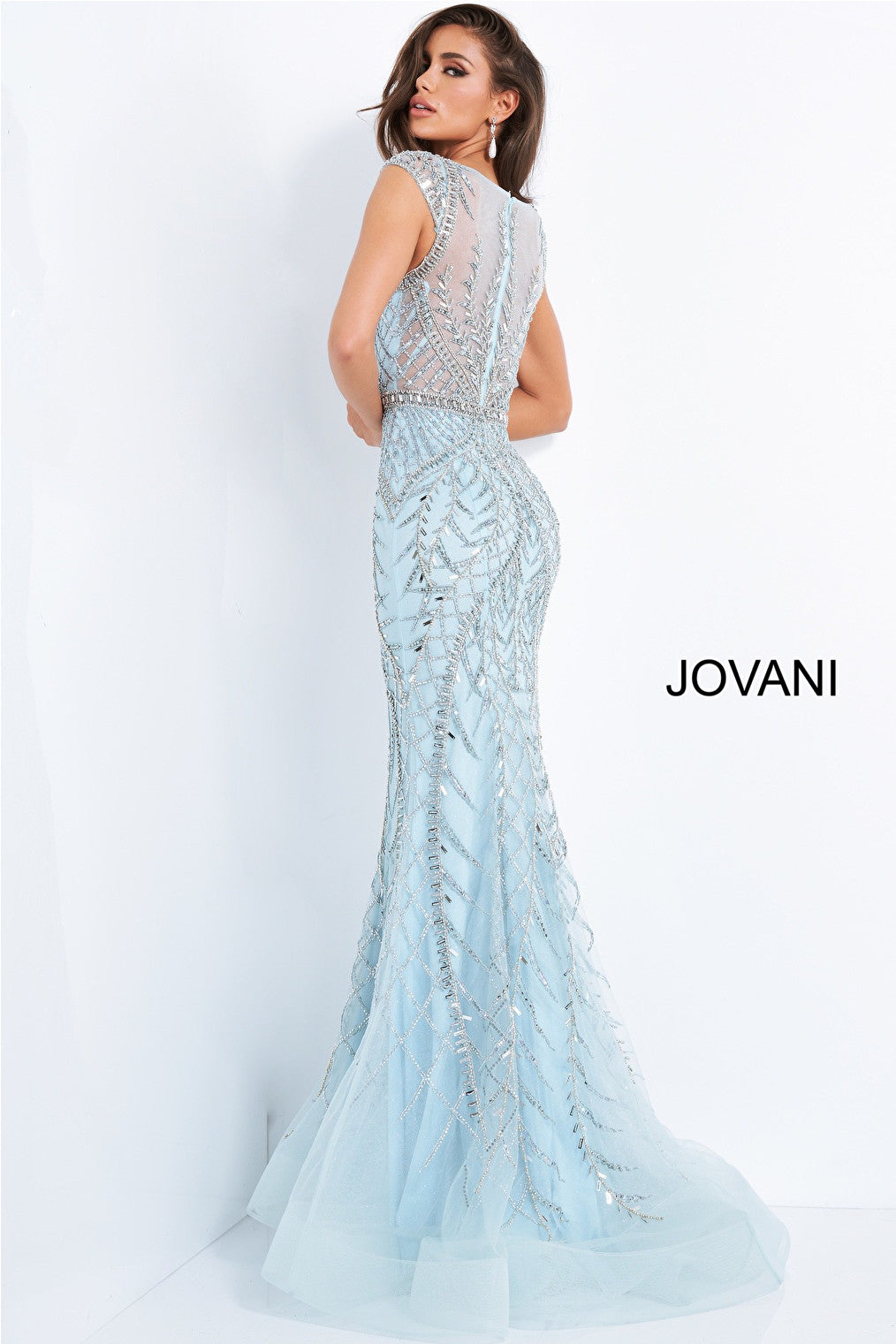 Light blue close back evening dress Jovani 02336