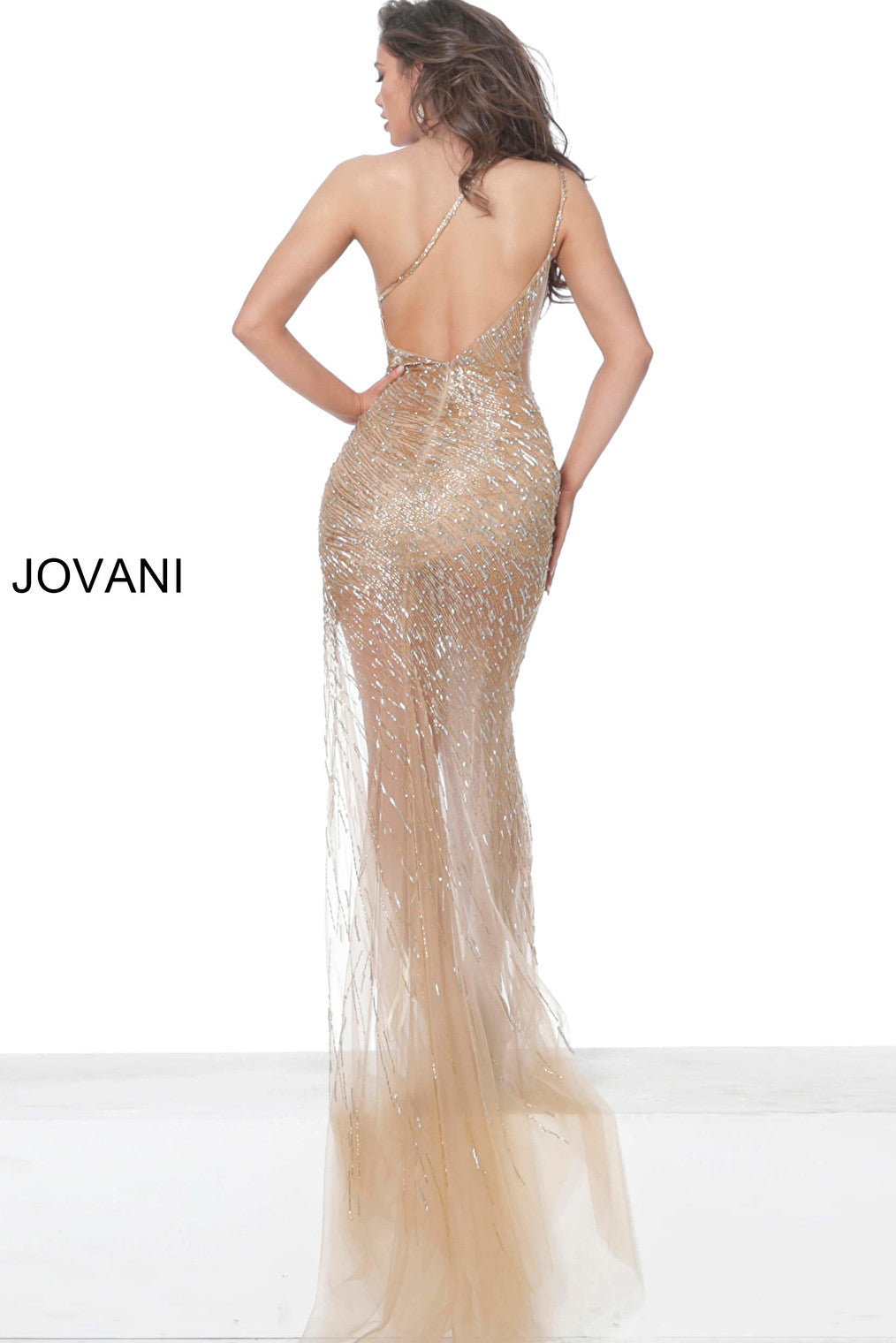 nude backless dress 02494