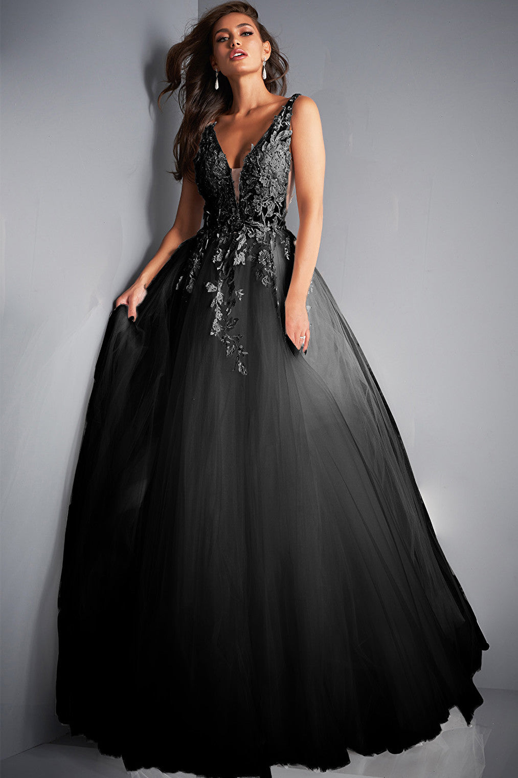 black ball gown