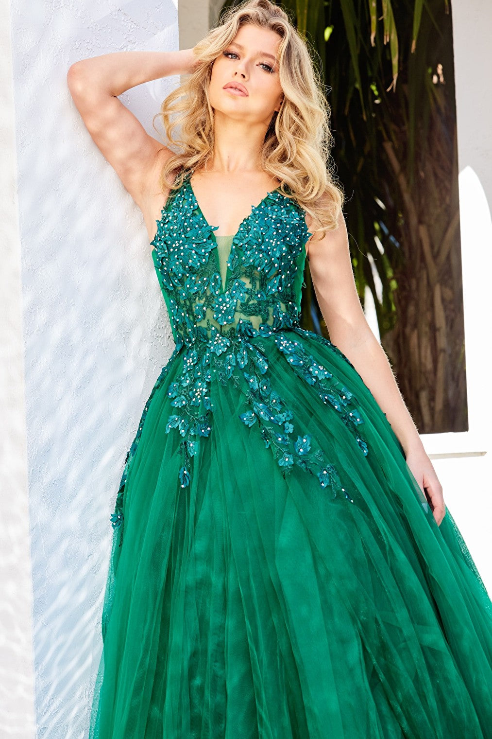 v neckline prom ballgown