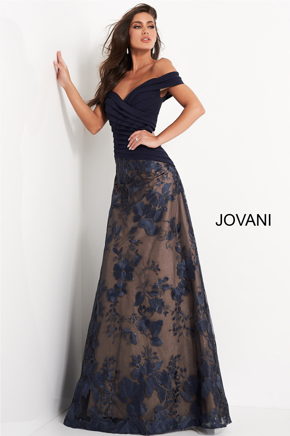 Off the shoulder plus size evening dress Jovani 02852