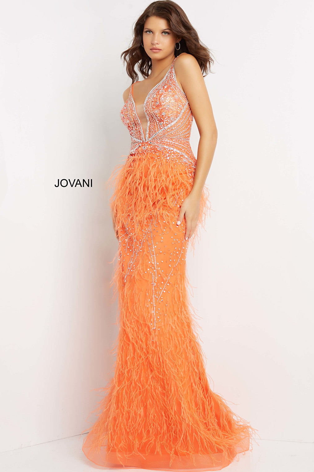 orange prom dress 03023