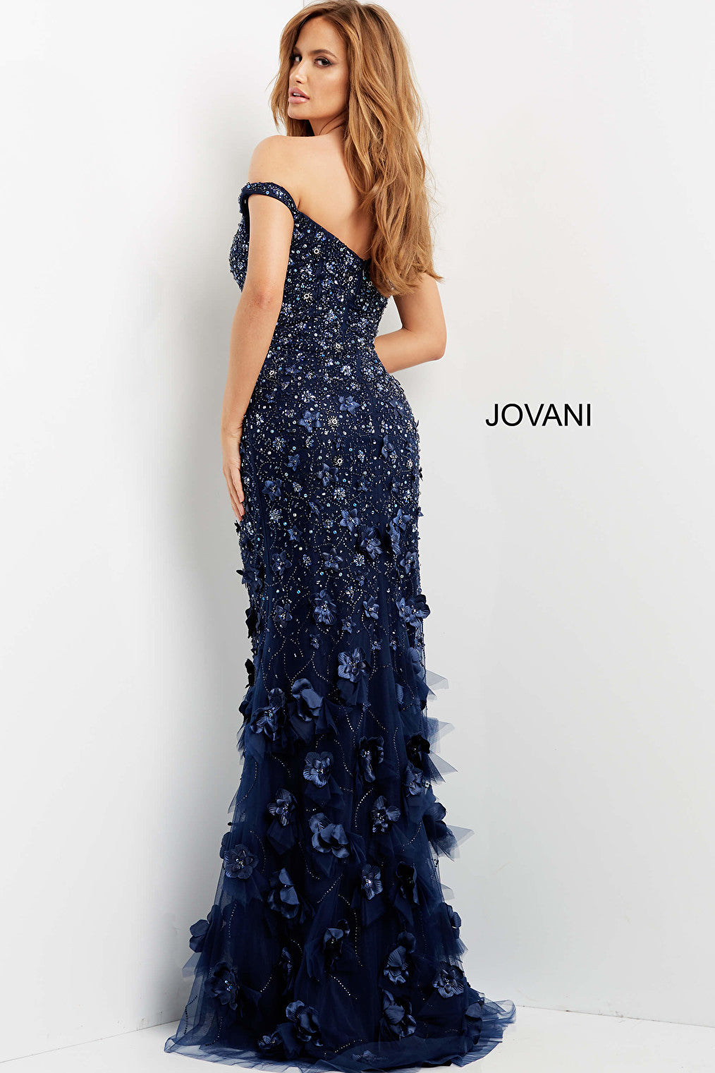 navy evening dress 03191