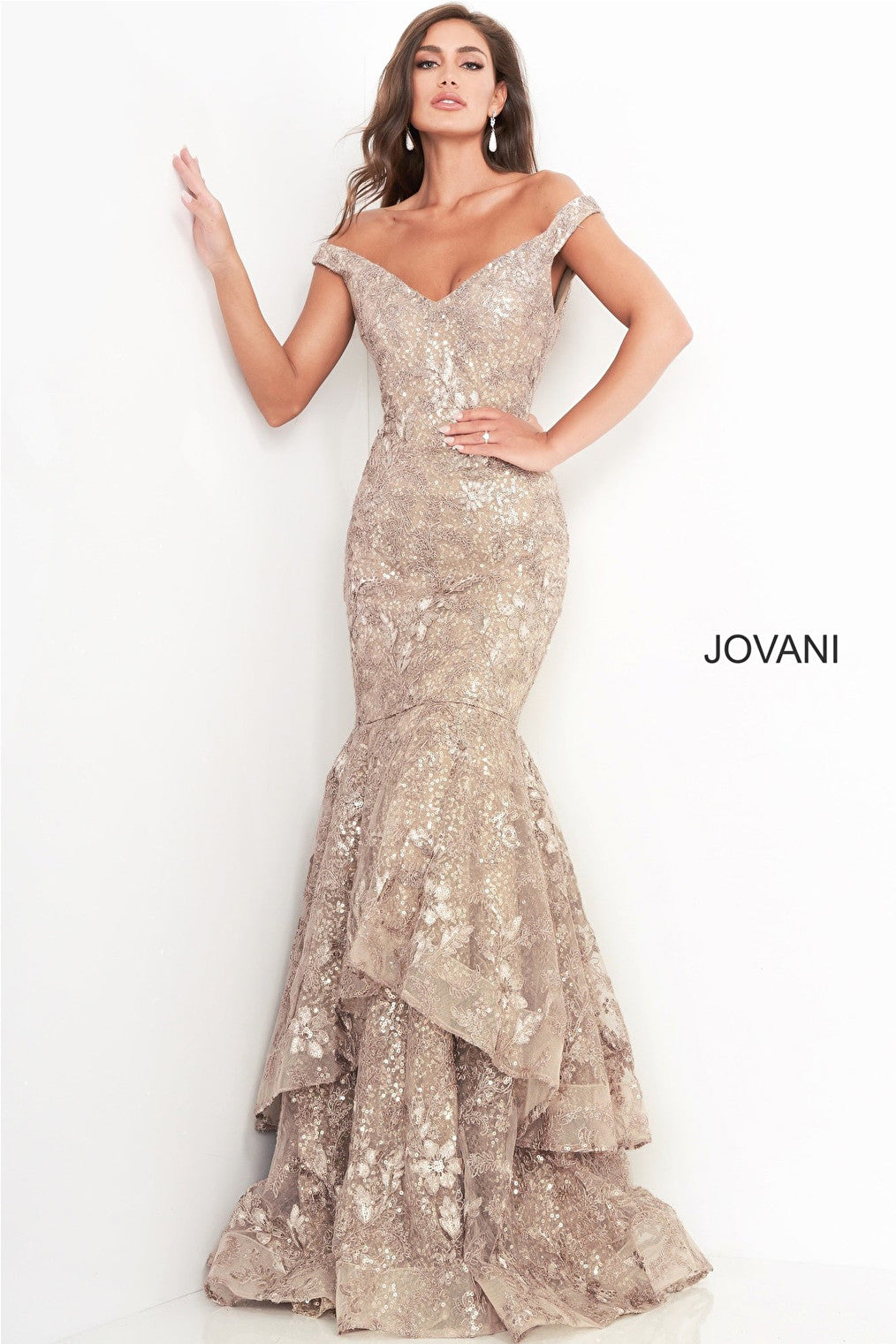 taupe mermaid dress 03264