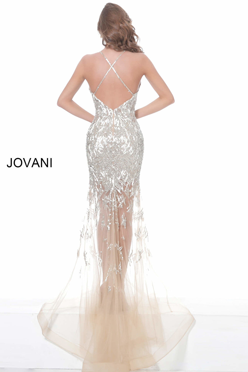 beaded nude dress 03911