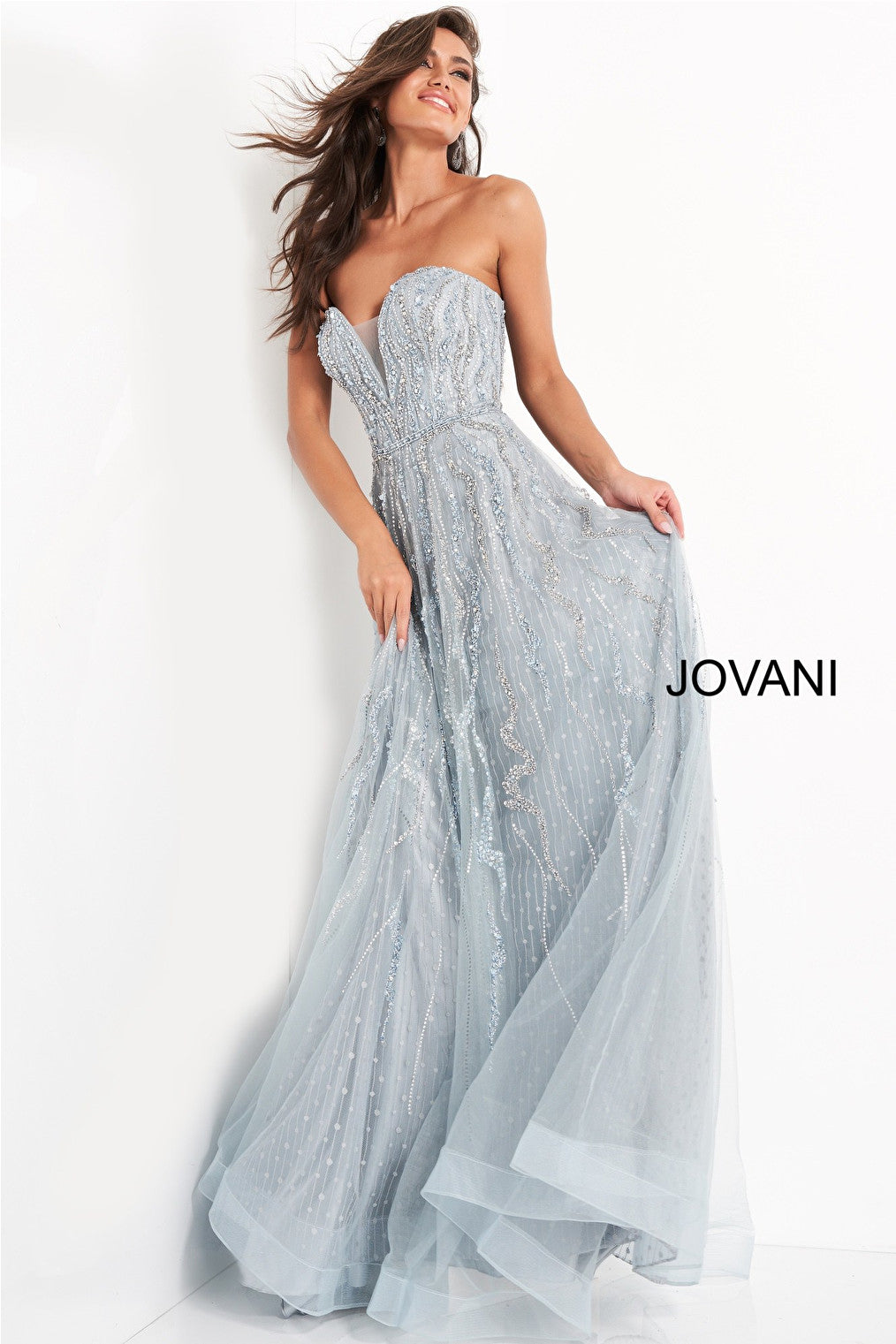 blue beaded dress 04633