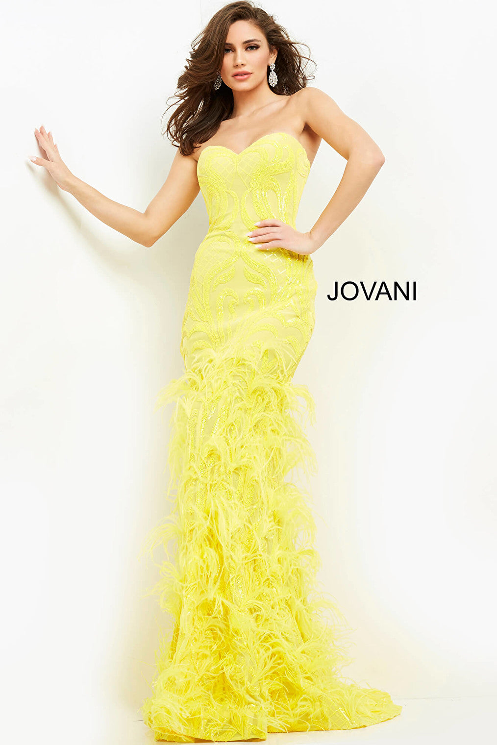 Yellow sequin dress 05667