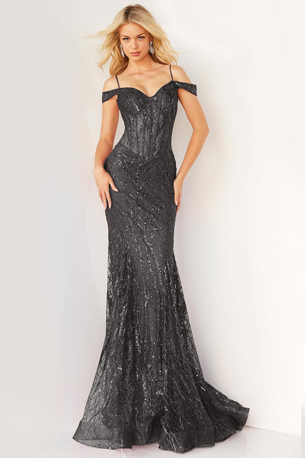 ink beaded prom dress 05838