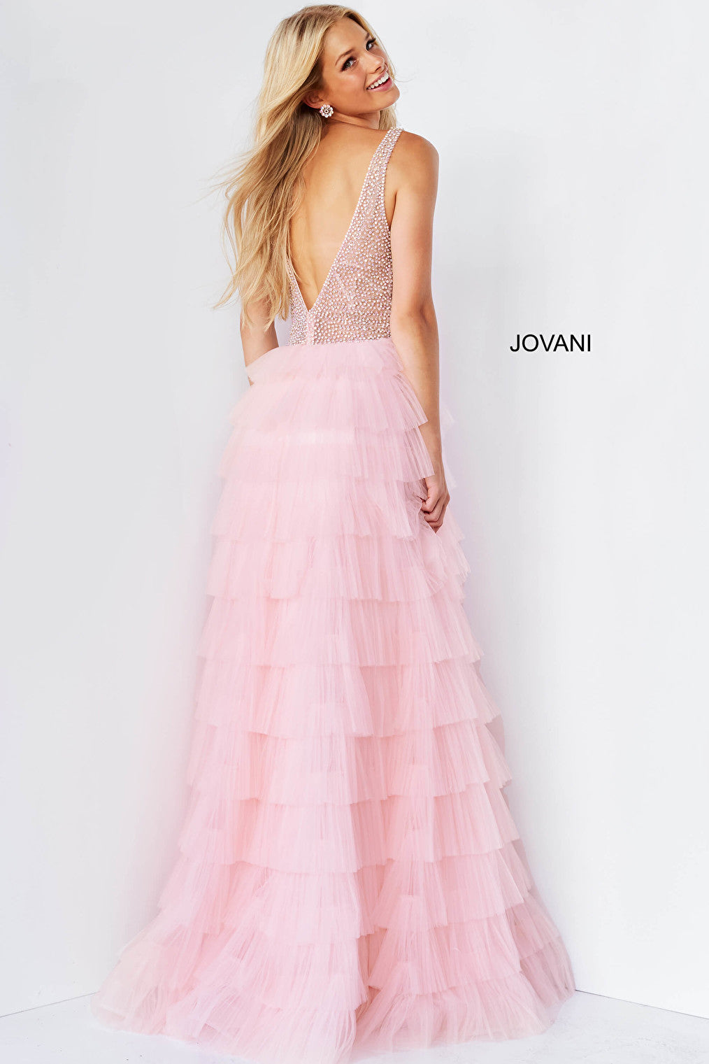 Blush A line Jovani gown 07235