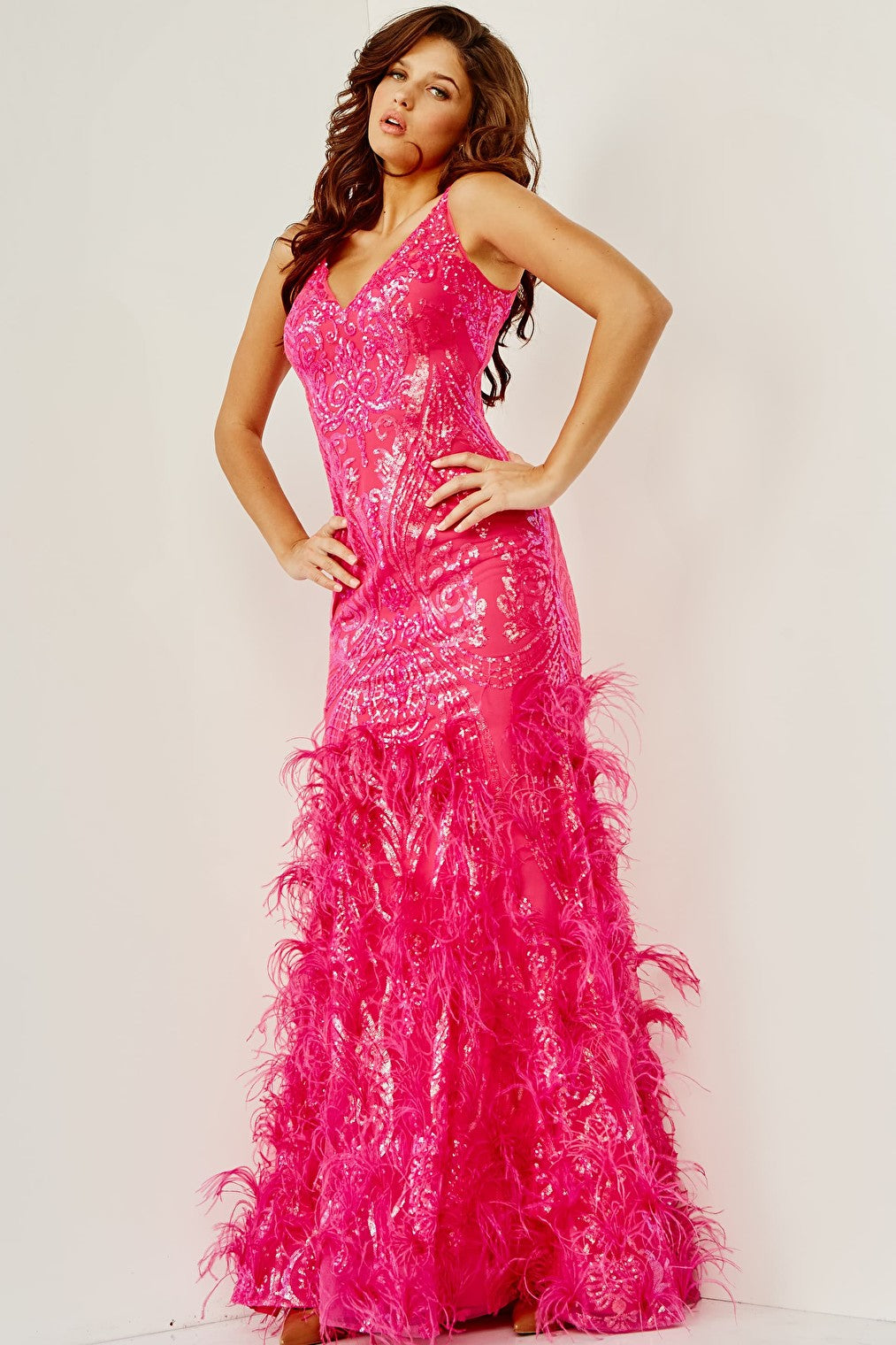 fuchsia prom dress 07808