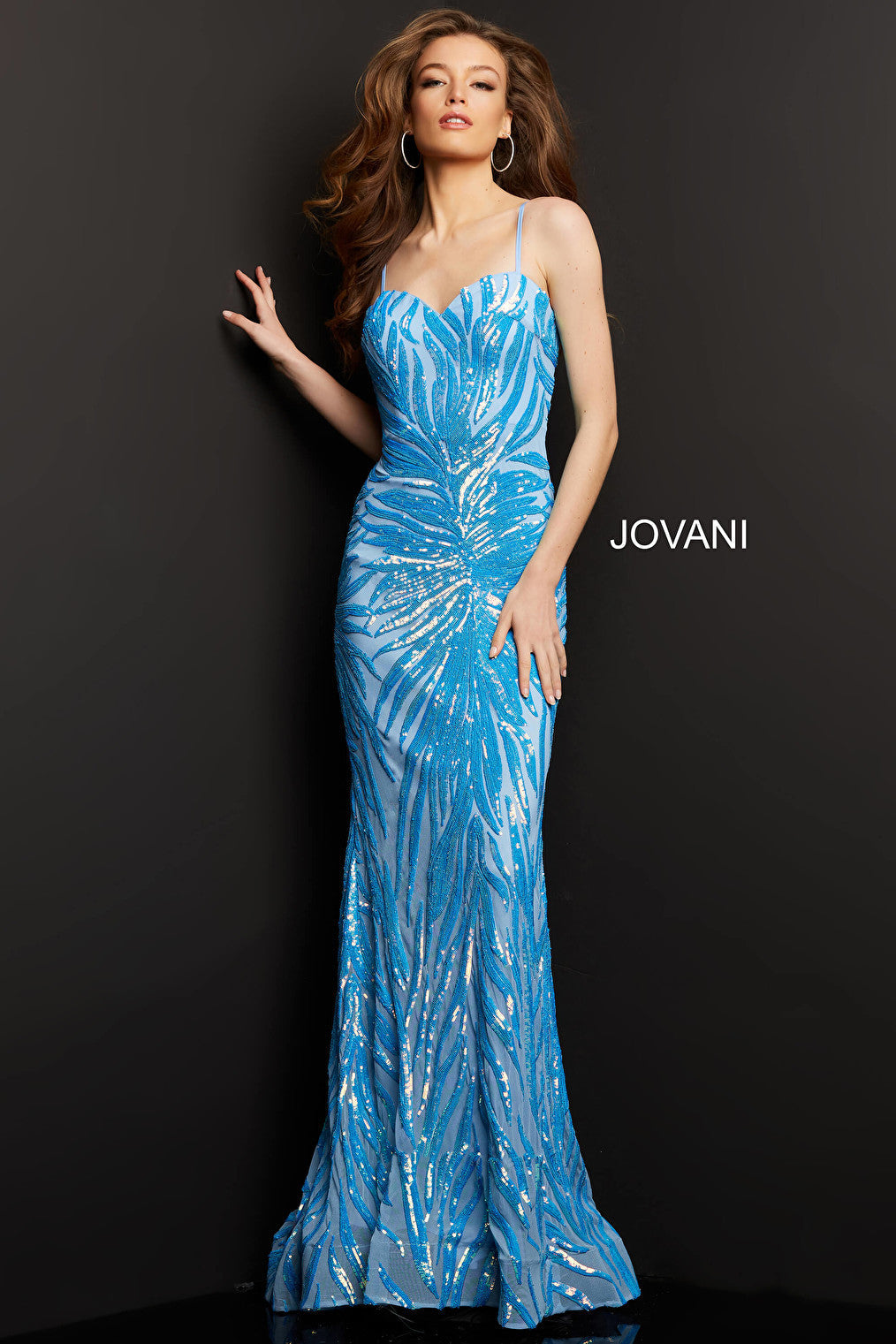 blue beaded dress 08481