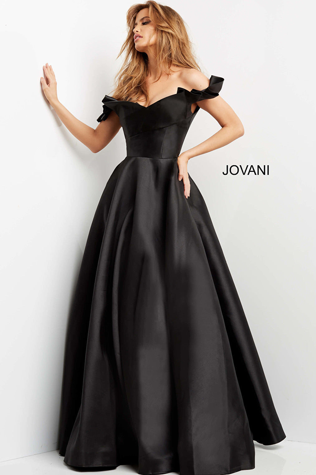 black off the shoulder dress 08579