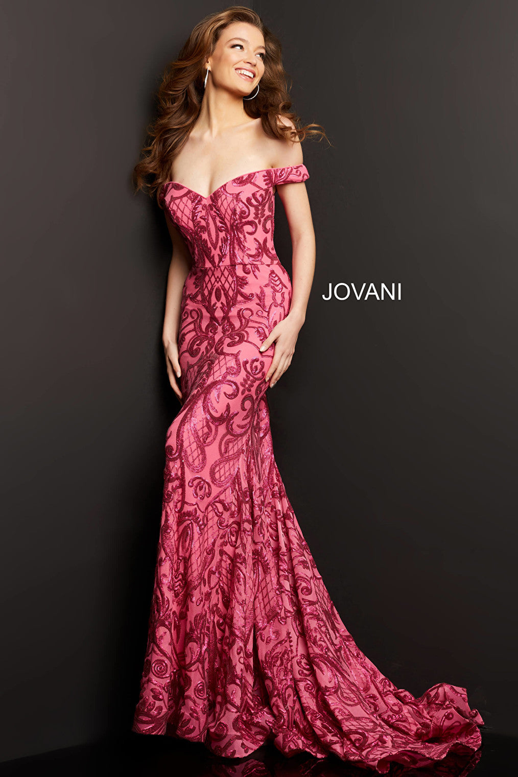 fuchsia mermaid dress 08647 