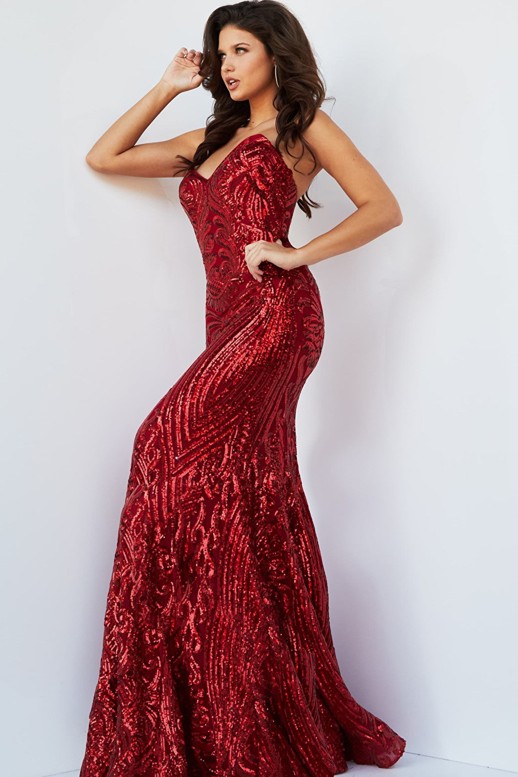 red beaded dress 09695