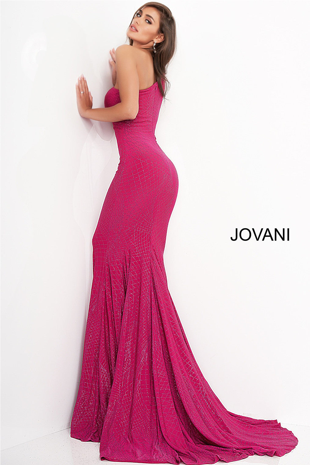 Magenta prom dress 1119 side