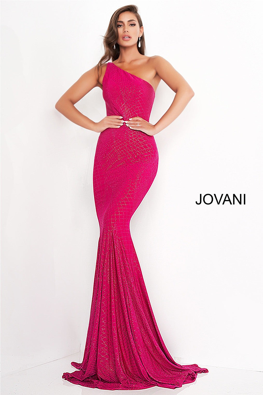 One shoulder form fitting Jovani dress 1119