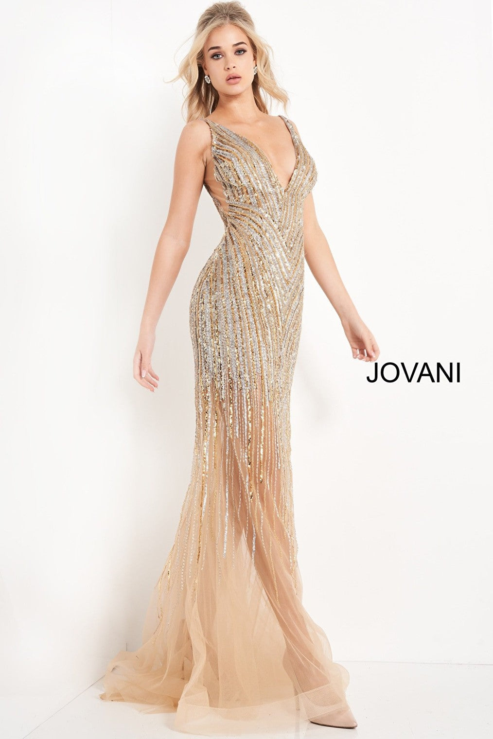 nude beaded dress 1162