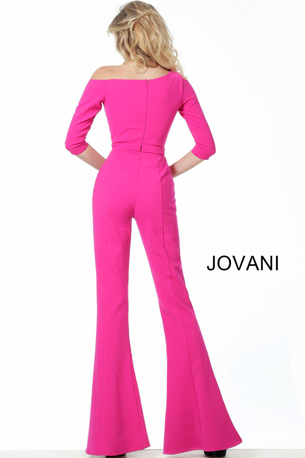 Jovani fuchsia fit and flare pants jumpsuit 1867