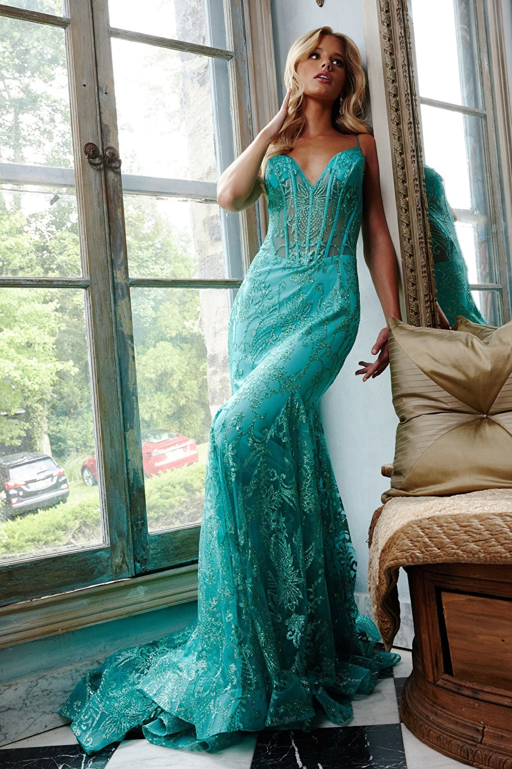 green mermaid dress 22388