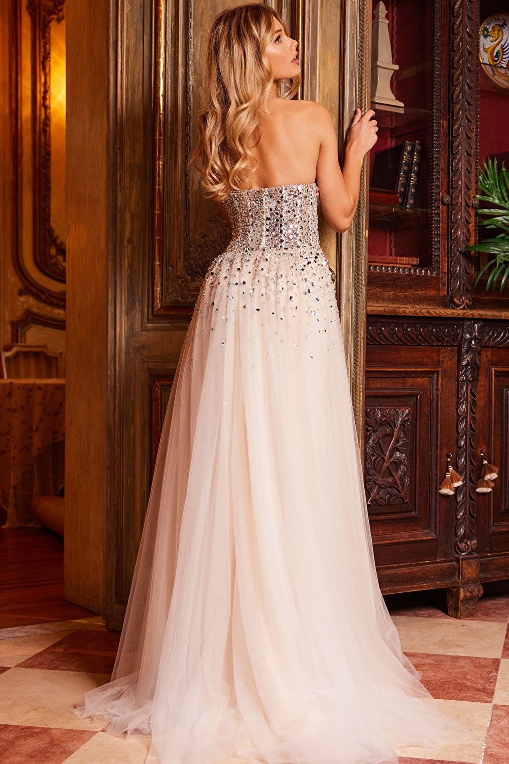 beaded bodice ballgown 23712