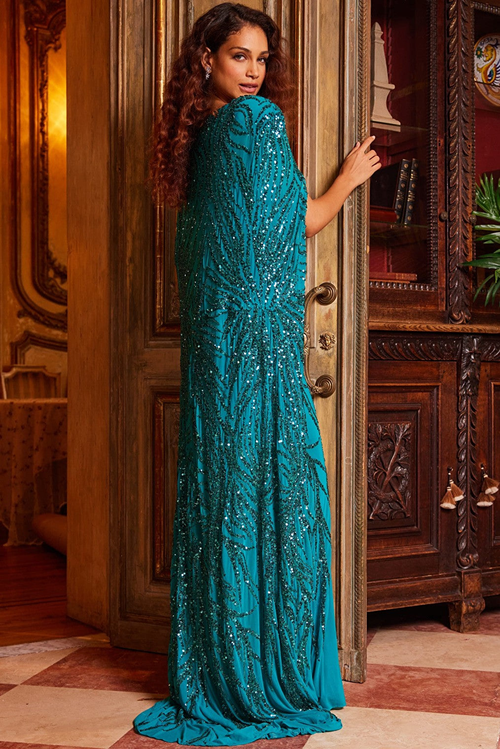 peacock evening dress 23891