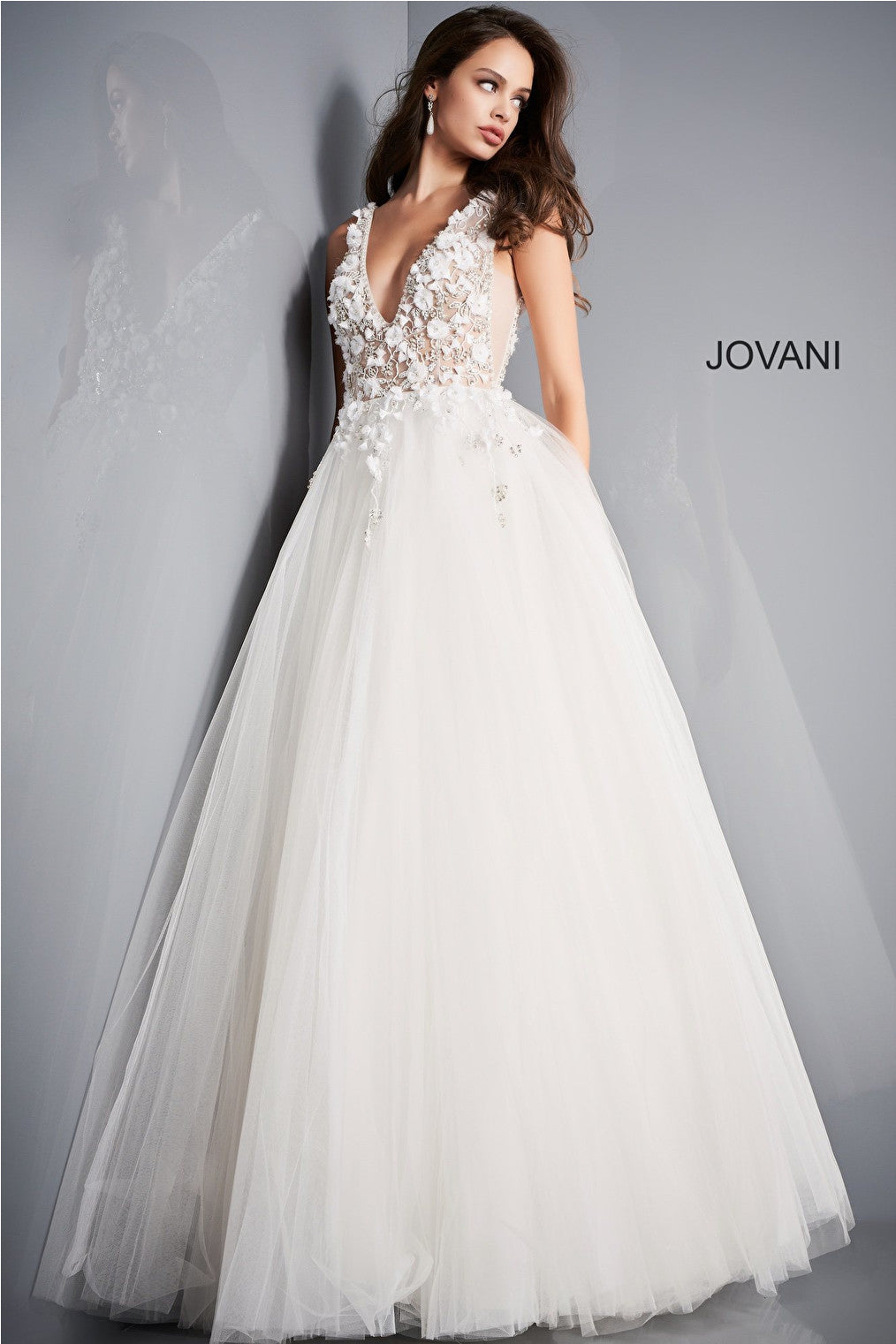 Ivory prom Jovani ballgown 3110