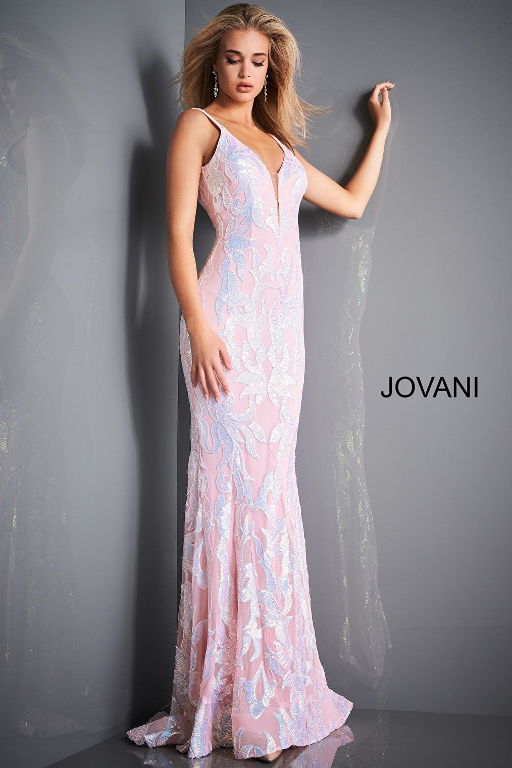 Sequin light pink dress Jovani 3263