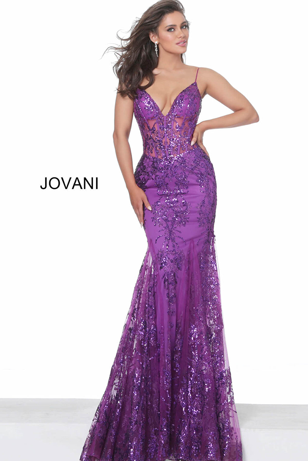 eggplant mermaid prom dress 3675