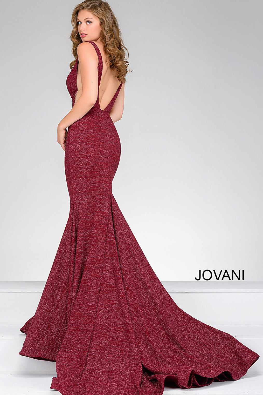 wine long train sleeveless prom dress 47075