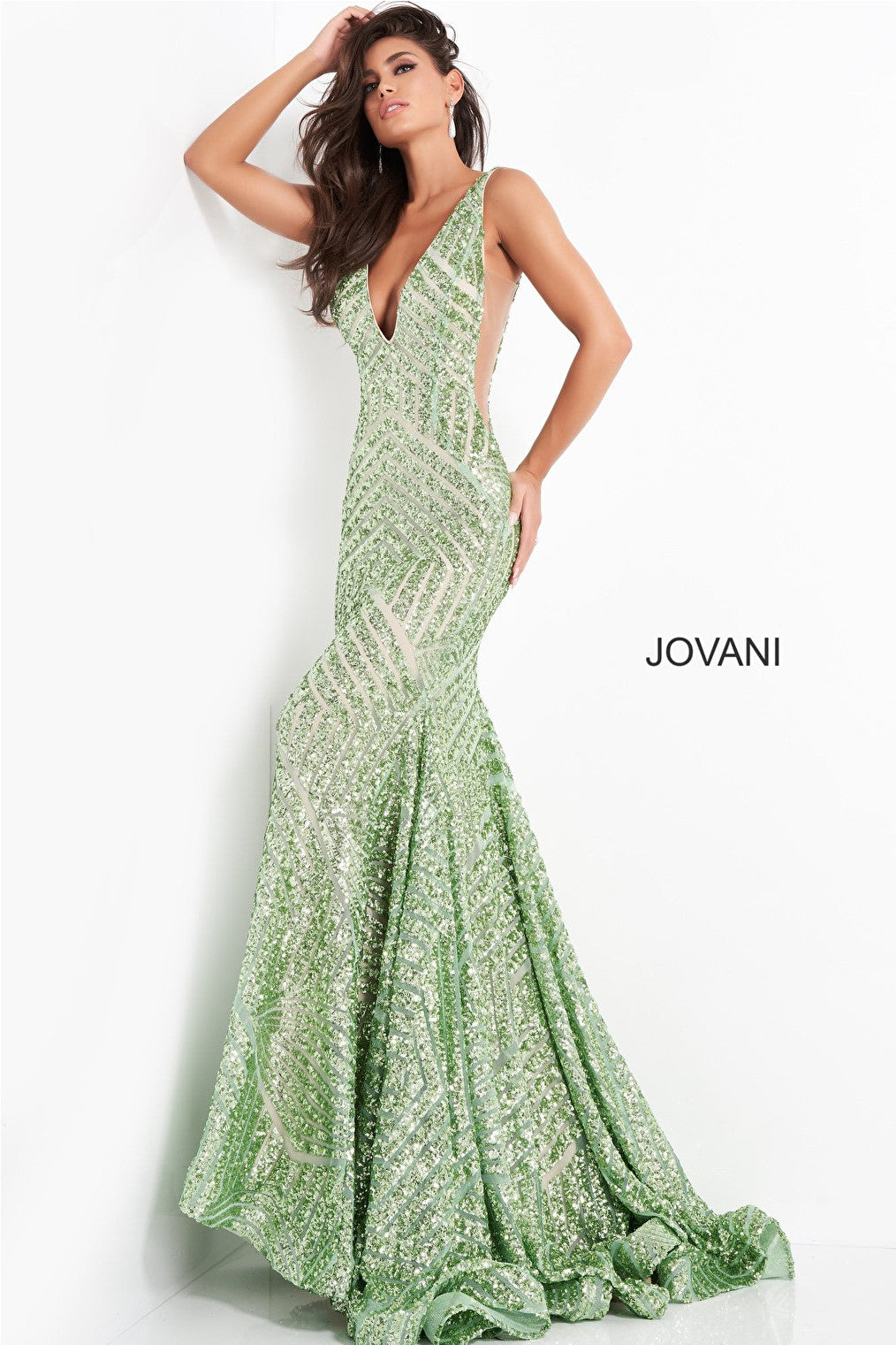 Jovani 59762 mint mermaid dress