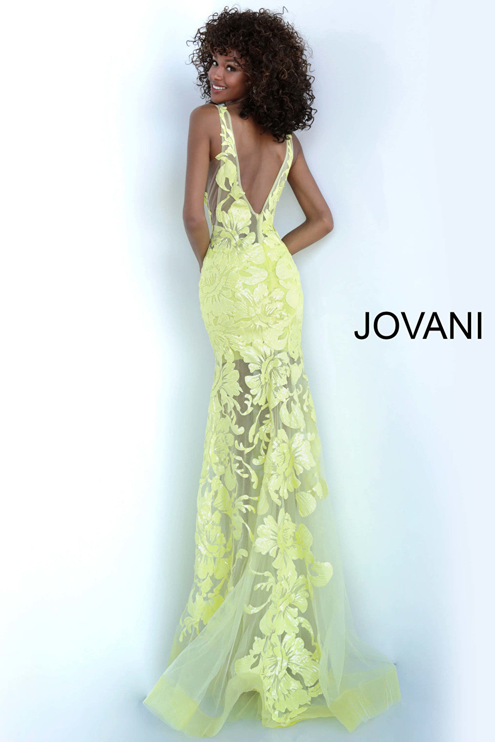 yellow v back sheath prom dress 60283