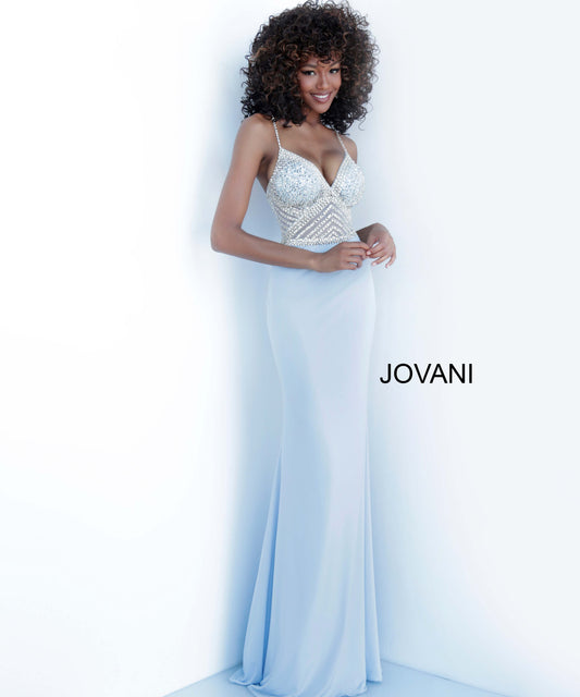 Light Blue Fitted Jovani Prom Dress 63147