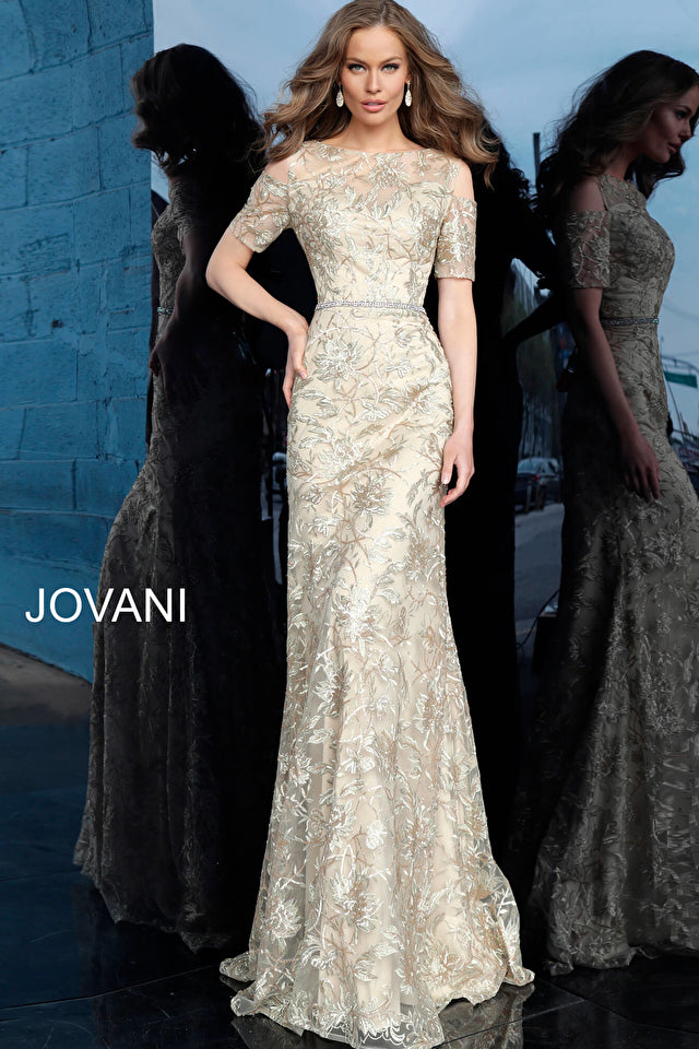 Jovani 63649 Form Fitting Embellished Mother of the Bride Dress