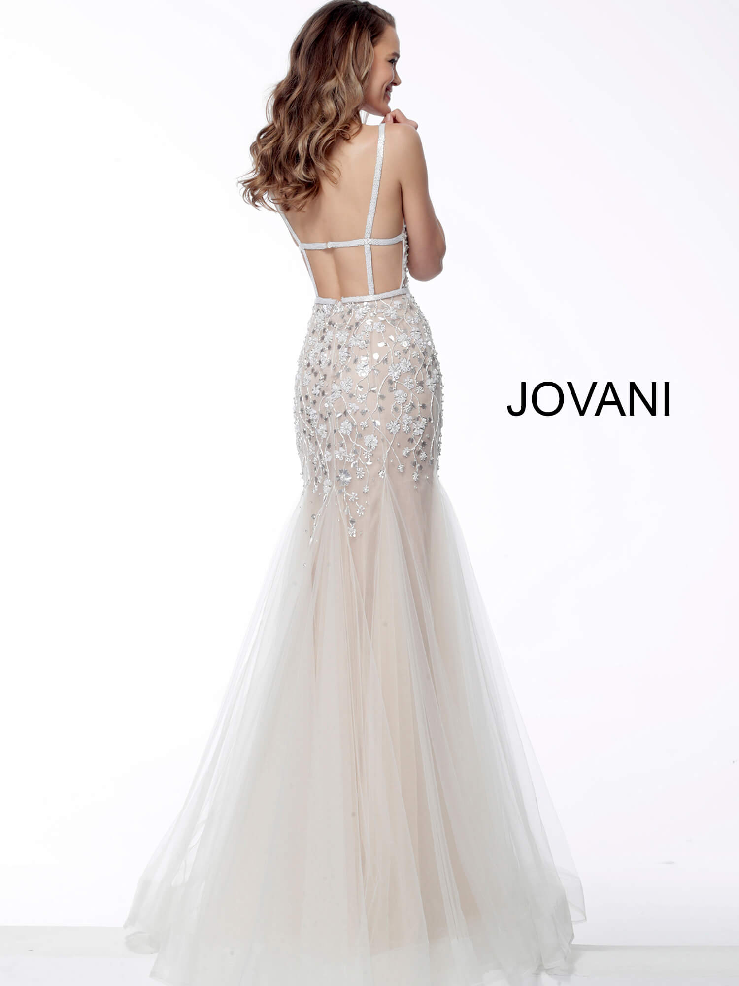 Jovani backless form-fitting evening gown 65325