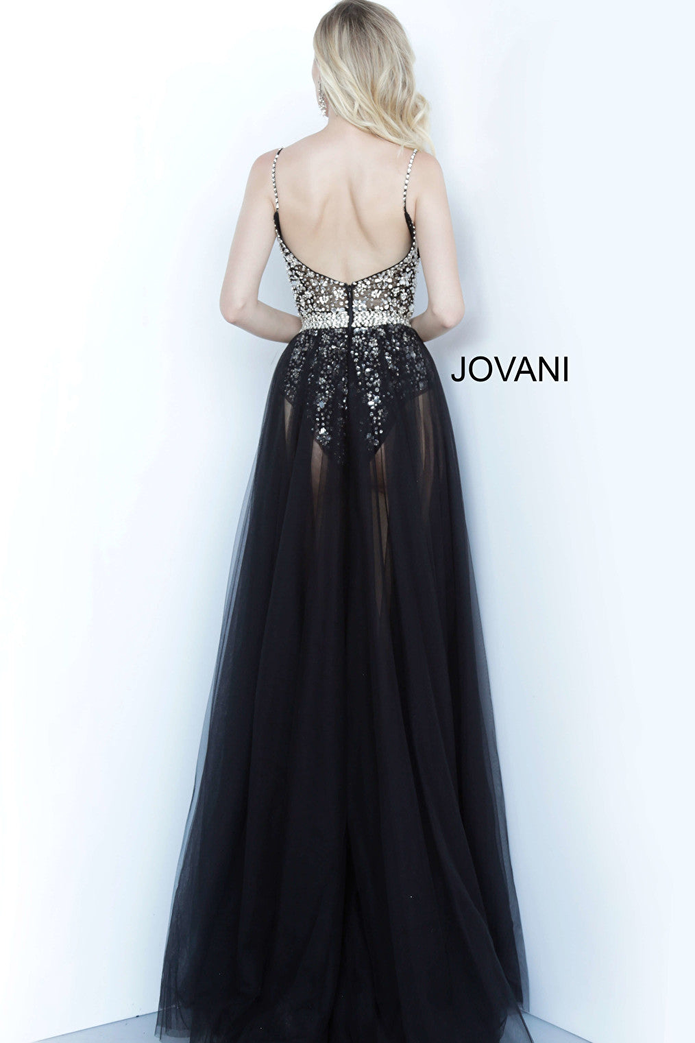 backless black dress 65381